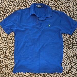 Vintage Polo Ralph Lauren Men's Vibrant Blue Polo Shirt - Small